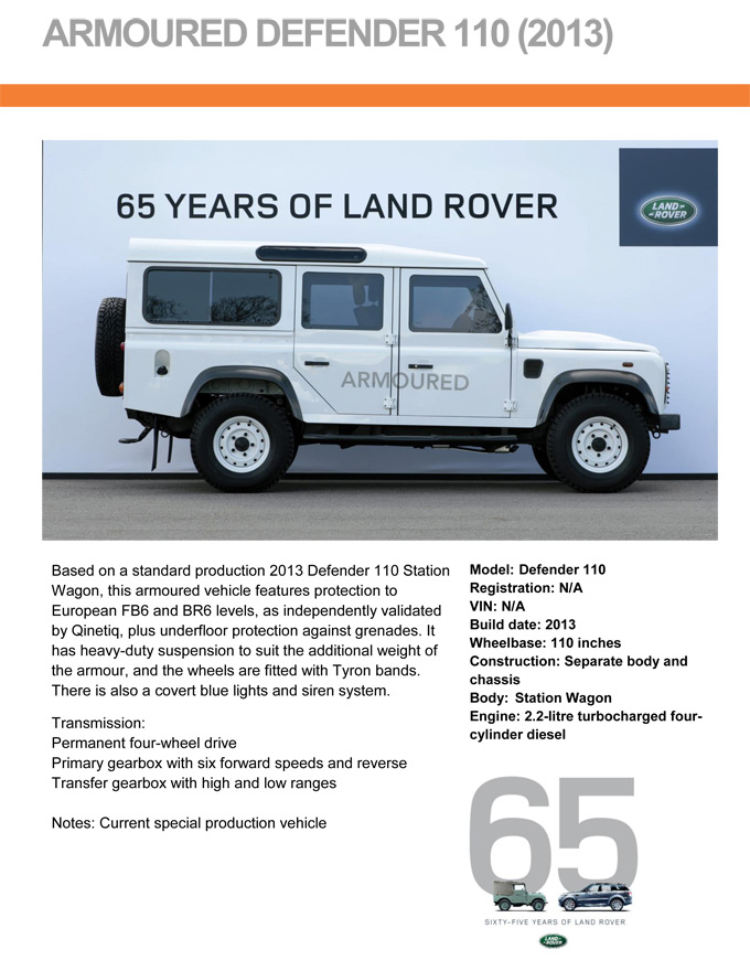 Land Rover Defender: Zum Vergrern klicken!